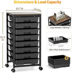 SUNALLY Rolling Cart With 8 Drawers,Storage Drawer Cart for Craft Art,Black - Image 2