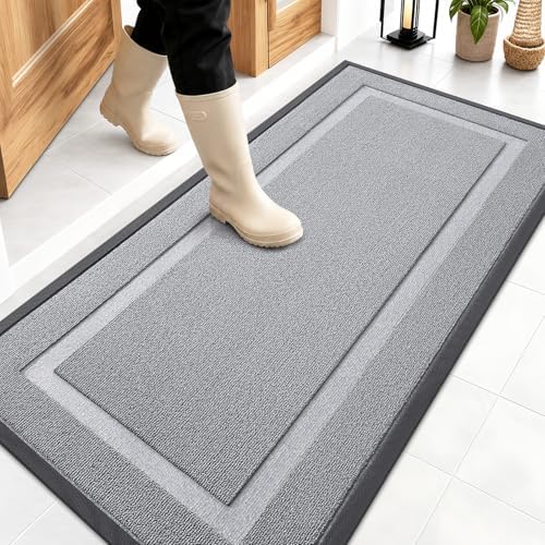 OLANLY Front Door Mat Outside 47x23, All-Season Heavy-Duty Rubber Doormat by OLANLY