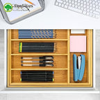 EcoFives Bamboo Silverware Organizer, Expandable Kitchen Drawer Organizer for Cutlery, Wooden Utensil Holder, Multi-Function Drawer Storage, 5-7 Compartments - Image 4