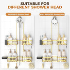 REINHARDT Split Shower Caddy Hanging for Handheld Showerheads, Gold - Image 3