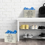Suzile 6 Pcs Shoe Covers Box Foldable Storage Bin Indoor Disposable Shoe Cover Dispenser Holders for Open Houses Real Estate Agent Supplies Homeowner Booties(Beige) - Image 6