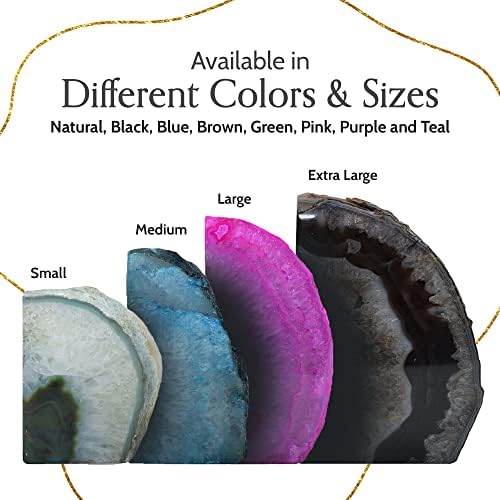 Nature's Decorations Agate Bookends - A Quality Green Geode with Non-Skid Rubber Bumpers for Shelves, Office, Home Decor, Heavy Duty Cute Stone (4-6 LB) - Image 4