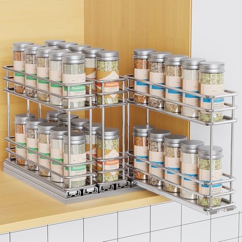 Mystozer Pull Out Spice Rack Organizer for Cabinet, Slide Out Spice Racks by Mystozer
