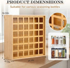 Novabright 36 Grids Bamboo Spice Organizer Wall Mount, Jars Not Included - Image 2
