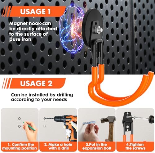 Magnetic Hooks Heavy Duty 4 Pack Storage Garage Magnet Hooks - Image 5