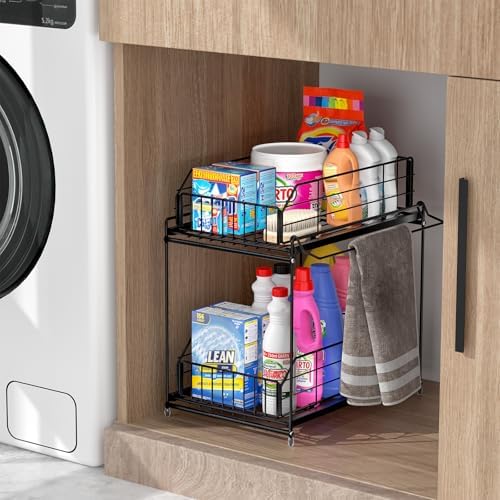 SUEH DESIGN Under Sink Organizers and Storage 2 Pack, 2-Tier Pull Out - Image 6