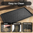 tchdio Durable Rubber Boot Tray and Shoe Mat for Entryway - Heavy Duty Waterproof Shoe Tray Organizer, Non Slip Boot Trays for Front Door, Entryway Muddy Shoes Storage, 16x48 Inches - Image 3