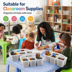 6 Pack Classroom Caddy with Handle, 6 Compartment (Clear) - Image 5