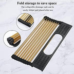 Berglander Gold Dish Drying Rack Over The Sink, L17.5*W 15" Rollable Tianium Golden Plating Stainless Steel Dish Rack with Removable Storage Basket, Perfect for Kitchen Sink - Image 5