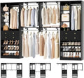 Besiost Closet System with Drawers, 120"/10FT, 151.2"/12.6FT, Built-in Closet Organizer System with Reversible Hanging Shelving and Hanging Rods, Black Set of 2 by Besiost