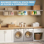 23.62” Extra-Long Under-Shelf Hanging Laundry Basket Organizer, 3-Pack Space-Saving Laundry Organizer, Fits Wire Shelving (Rod Diameter < 0.38”), Modular with Dividers for Custom Laundry Organization - Image 6