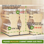 BAMEOS Pull Out Spice Rack Organizer for Cabinet, Bamboo Wide 13.9" Slide Out Seasoning Organizer for Kitchen, No Drill Anti-Tip Ball Bearing Silent Glides, Pantry Cabinet Organizer,Natural - Image 4