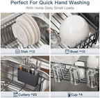 MAJALiS Grey Expandable Dish Drying Rack Over Sink with Extra Drainboard - Image 7