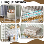 Golpart Heavy Duty Clothes Rack Metal Wardrobe with Adjustable Wire Shelves - Image 6