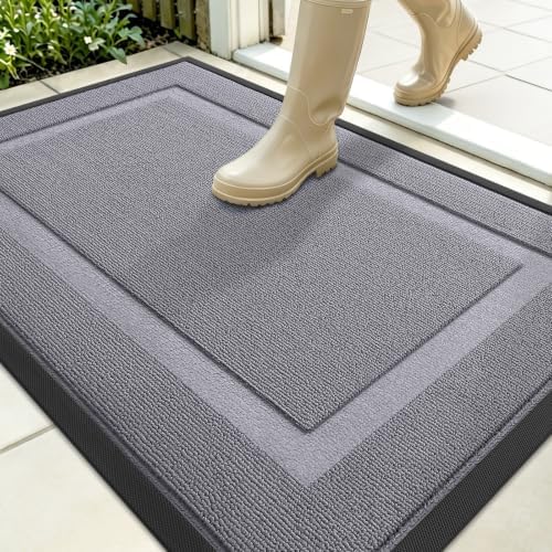 OLANLY Front Door Mat Outside 35x23, All-Season Heavy-Duty Rubber Doormat by OLANLY