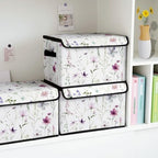 Stackable Storage Bins with Lids,Closet Organizers Fabric Box for Home and Office,Blanket Clothes Organizers,Under Bed Storage Containers 3 Pack - Image 4