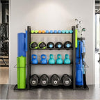 4-Tier Dumbbell Rack with Yoga Mat Holder, Home Gym Weight Rack - Image 7