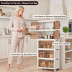 120QT Stackable Storage Bins With Lids, Collapsible Plastic Storage Bins with Wheels and Doors, Foldable Plastic Cabinets for Bedroom Dorm Garage Office Kitchen, 5 Pack - Image 3