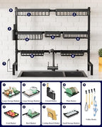 Kitsure Adjustable Over The Sink Dish Drying Rack, 31.5" -39.4" x 30.3" - Image 3