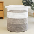 OIAHOMY 58L Laundry Baskets-Laundry Hamper, Storage Basket with Handles, Decorative Basket for Living room, Woven Storage Basket for Toys Bin, Pillows, Blankets, Clothes-18x16in-Gradient Brown by MasterofSpaceOptimization