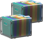 samstar 2 Pack Hanging File Organizer, Mesh File Folder Box Filing Box File Cabinet Organizer Storage Boxes, Letter Size by Samstar