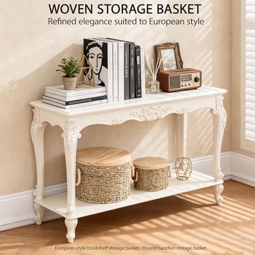 Woven Seagrass Storage Basket Set of 2 with Lids - Image 2