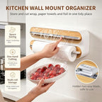 Magnetic Foil and Plastic Wrap Organizer, Aluminum Foil Dispenser，Black - Image 2