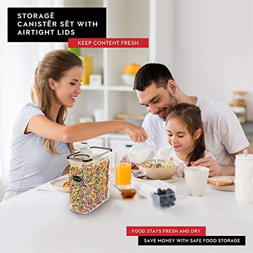 DWËLLZA KITCHEN Cereal Containers Storage 3 Pack 135 fl. oz Cereal Dispenser Countertop, Airtight Food Storage Containers for Pantry Organization and Storage, Bpa-Free with Marker & Labels - Image 2