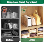 SPACEKEEPER Adjustable Shelf Divider for Closet,2 Pcs Clear Purse Organizer - Image 5
