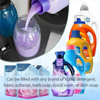 Glass Laundry Detergent Container - Besuerte Large Capacity Liquid Laundry Detergent Dispenser with Refillable & Reusable 2x50oz Mason Jars and Save Effort Pump Aid Handle, Black Cap - Image 7