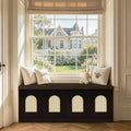 DINZI LVJ Shoe Storage Bench with Cushion, Door, Espresso Oak 47.2"LX17.7"H by DINZILVJ