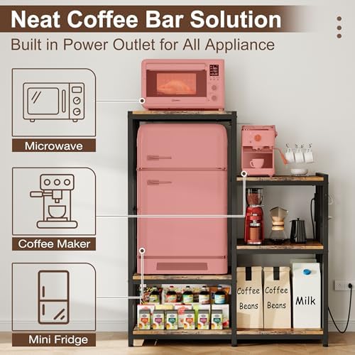 MAJALiS Mini Fridge Microwave Combo Stand Cabinet Shelf with Storage Space - Image 3