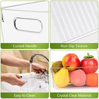 Set Of 10 Refrigerator Pantry Organizer Bins, Clear Plastic Food Storage Bins for Kitchen, Countertops, Cabinets, Fridge, Freezer, Bedrooms, Bathrooms, Fridge Organizer Bins Pantry Storage Containers - Image 3
