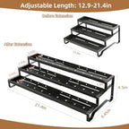 Expandable Spice Rack Organizer for Cabinet 3 Tier Spicy Shelf Black 1Pack - Image 5