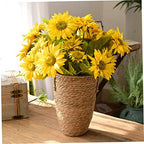 Large Seagrass Woven Basket for Plant Display Tall Pot Handle Multi-Purpose Desktop Planter for Home Decor - Image 2