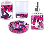 Locco Decor 4 Piece Acrylic Liquid 3D Floating Motion Bathroom Vanity Accessory Set Leaf by LoccoDecor