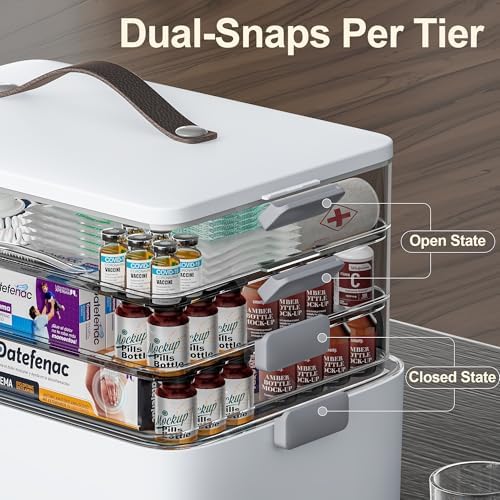 CTIME 4-Tier Medicine Organizer - Portable Medicine Cabinet with Handle - Image 5