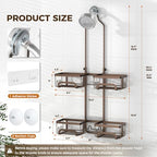 REINHARDT Split Shower Caddy Hanging for Handheld Showerheads, Bronze - Image 6