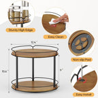 12.4" Lazy Susan Organizer 2 Tier, Rotating Spice Rack, Wooden Spinning Spice Holder for Inside Cabinet, Pantry, Kitchen, Countertop, Bathroom and Vanity, Versatile Storage - Image 4