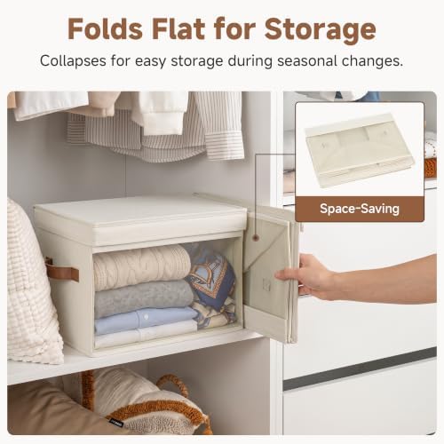 StorageWorks Fabric Storage Bins with Lids, Large Closet Storage Bins - Image 4