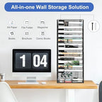 EasyPAG Wall File Holder 14 Tier Mesh Hanging Folder Organizer with Flat Tray Wall Mounted Mail Organizer Magazine Paper Desk Shelf with Nametag Label for Office Home School, Black - Image 4
