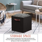 Ornavo Home 11x11 Foldable Fabric Storage Cube Bins, 6 Pack, Black - Image 4