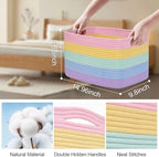Baskets for Organizing,Storage Baskets,3 Pack Baskets for Shelfves,15"×10"×9" Woven Rainbow Basket,toy storage bins,bins for organization - Image 4