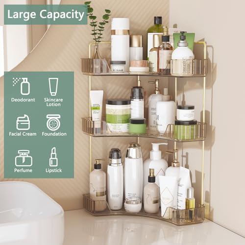 Webetop 3 Tier Corner Bathroom Organizer Countertop for Skincare & Dresser - Image 3