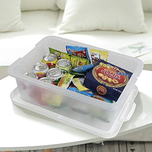 14 Quart Clear Storage Box, Underbed Plastic Latch Box with White Lids, 2-Pack - Image 7