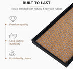 Anji Mountain Heavy Duty Waterproof Rubber Shoe Storage Mat Organizer/Boot Storage Multi Use for Entryway with Coir, Tan and Blue Insert, Fits 4 Pair (46.5" Wide) - Image 3