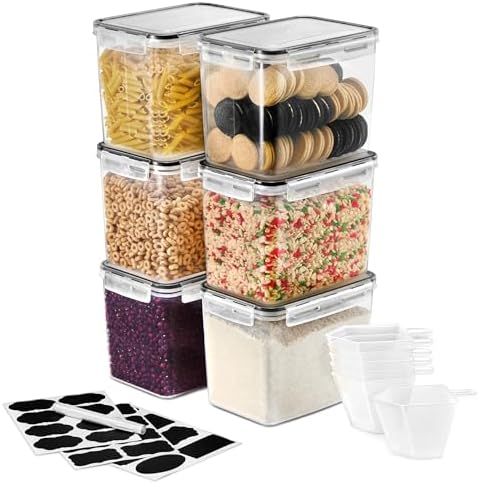 Sorbus Air Tight Pantry Storage Containers, with Lids (6 Pack) by Sorbus
