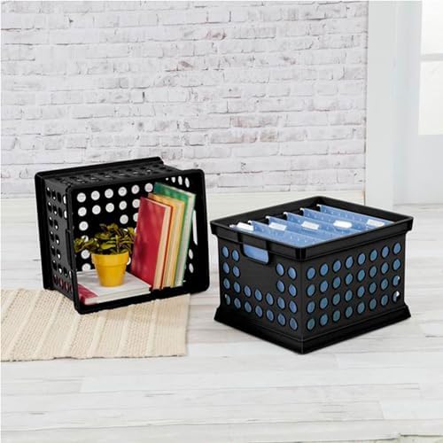 Sterilite Storage Crate Bin File Organizer for Home & Office,Black, 24-Pack - Image 5