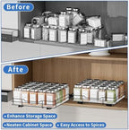 BOIVSHI Pull Out Spice Rack, Slide Out Spice Rack for Cabinet, Spice Organizer for Kitchen and Pantry, Fits Spices, Sauces, Canned Food (10.5''Wx10.5''Dx2.5''H) - Image 5
