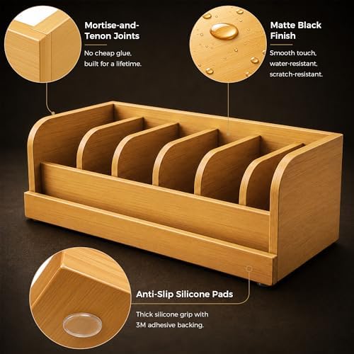 MinBoo Bamboo Belt Organizer Box,6 Grids Belt Rack, Belt Organizer for Closet and Drawer, Belt Storage Organizer and Displayer, Belt Organizer for Men Women (Natural Bamboo) - Image 5